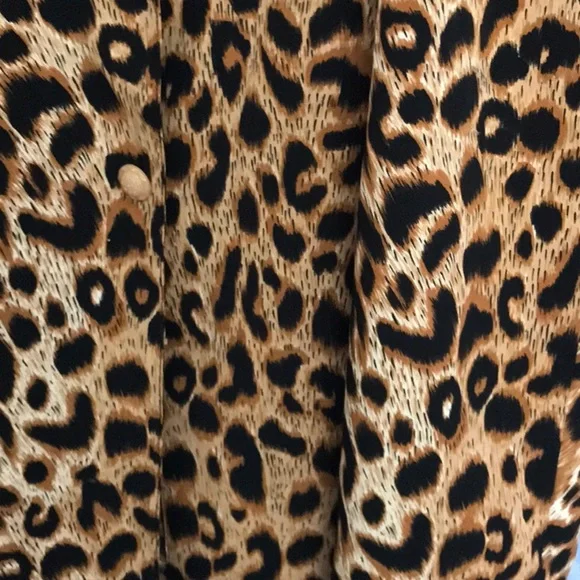 Vintage Voir animal leopard print soft flowy button down skirt elastic w… - Picture 6 of 10